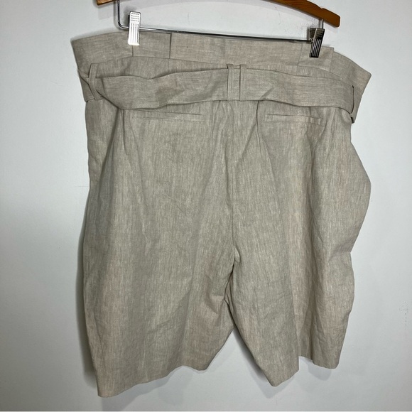 Boden linen cotton Blend shorts paperbag waist 9” tan new with tags women’s 16 - Picture 6 of 8